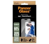PanzerGlass PanzerGlass Protection d'écran en verre trempé Anti-bactéries iPhone 16 Transparent