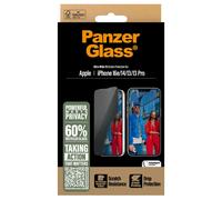 PanzerGlass Privacy Ultra-Wide Fit Verre de protection décran avec anti-espion Apple iPhone 13, iPhone 13 Pro, iPhone 14, iPhone 16e 1 pc(s) antibactérien,
