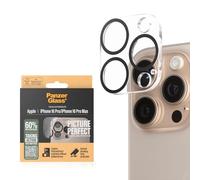 PanzerGlass Picture Perfect Protecteur d'objectif d'appareil photo pour Apple iPhone 16 Pro/16 Pro Max 2024 | Verre ultra haute clarté, couverture complète avec plaque de protection, anti-rayures et