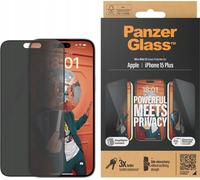 PanzerGlass Privacy iPhone 15 Plus, UWF w. EasyAligner