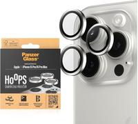 PanzerGlass Protecteur d'objectif Hoops pour Apple iPhone 15 Pro | Pro Max - protection élégante avec verre anti-choc, blanc