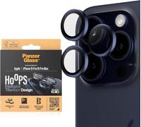 PanzerGlass Protecteur d'objectif Ti Hoops pour Apple iPhone 15 Pro | Pro Max - protection élégante avec verre anti-choc, bleu titane