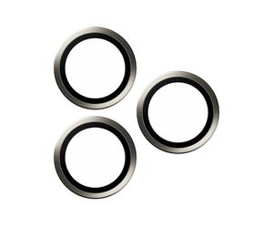 PanzerGlass Protecteur d'objectif Ti Hoops pour Apple iPhone 15 Pro | Pro Max - protection élégante avec verre anti-choc, titane naturel