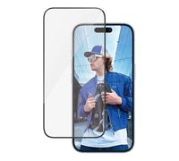 PanzerGlass - Protection d'écran pour téléphone portable - coupe ultra-large - verre - couleur de cadre noir - pour Apple iPhone 15, 16
