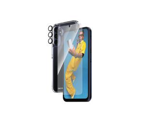 PanzerGlass Protection Écran 3-en-1 pour Samsung Galaxy A14/A15/A15 5G - Verre Trempé, PET, Silicone - Ultra-Wide Fit, EasyAligner, Résistant aux Rayures/Chocs.