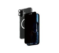 PanzerGlass Protection Écran 3-en-1 Privacy pour iPhone 16 Plus, Verre Trempé, PET, Silicone, Filtre Confidentialité, 156.86x73.75mm, 0.8mm, Transparent