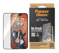 PanzerGlass Re:fresh - Protection d'écran pour téléphone portable - ajustement ultra-large avec EasyAligner - verre - couleur de cadre noir - pour Apple iPhone 15 Plus Noir G