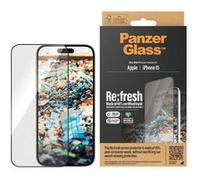PanzerGlass Re:fresh - Protection d'écran pour téléphone portable - ajustement ultra-large avec EasyAligner - couleur de cadre noir - pour Apple iPhone 15 G