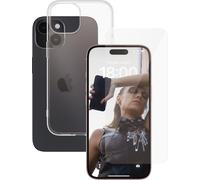 PanzerGlass SAFE. by ® 2-in-1 Pack iPhone 15, Apple, Apple - iPhone 15, Application à sec, Résistant aux rayures, Résistant aux chocs, Transparent, 50 pièces