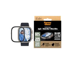 PanzerGlass SNAPPIE Protection d'écran intégrale pour Apple Watch Ultra 2024 | Couverture complète de l'écran et du cadre, protection contre les chutes, les chocs et les rayures, installation facile -
