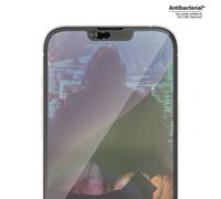 Panzerglass Verre trempé antibactérien ultra large avec capuchon de caméra et positionneur pour Iphone 14 Plus / 13 Pro Max