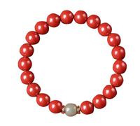 Panzhu, Chapelet Bouddhiste, Chapelet, en cinabre Naturel, Feng Shui, en Perles de Bon augure en Cristal de cinabre, année de Naissance, Talisman pour Femme, Richesse, Bonne Chance, prospérité