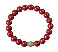 Panzhu, Chapelet Bouddhiste, Chapelet, en cinabre Naturel, Feng Shui, en Perles de Bon augure en Cristal de cinabre, année de Naissance, Talisman pour Femme, Richesse, Bonne Chance, prospérité