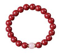 Panzhu, Chapelet Bouddhiste, Chapelet, en cinabre Naturel, Feng Shui, en Perles de Bon augure en Cristal de cinabre, année de Naissance, Talisman pour Femme, Richesse, Bonne Chance, prospérité