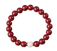 Panzhu, Chapelet Bouddhiste, Chapelet, en cinabre Naturel, Feng Shui, en Perles de Bon augure en Cristal de cinabre, année de Naissance, Talisman pour Femme, Richesse, Bonne Chance, prospérité