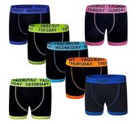 Panzy Days Of The Week - Lot de 7 boxers pour garçons, coupe confortable, en coton et lycra extensible, sous-vêtements 7-13 ans (11-12 ans, lot de 7 jours de la semaine)