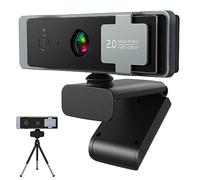 Paobas Webcam 1080p avec microphone, webcam C920, webcam avec protection de confidentialité, vue à 90°, webcam USB Plug & Play pour appels/conférence, zoom/Skype/YouTube, ordinateur portable/bureau