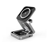 Paociuro Chargeur sans Magnétique 3 en 1 pour Téléphone Portable, Charge, Support Pliable, Casque, Montre, Charge sans