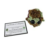 Paociuro Ensemble de 2 Peluches Weed Adopt A Weed, Bol à Fumer et Peluche Weed T, Petite Peluche Weed, comme Indiqué, Jouet en Peluche de 2 Pouces avec Certificat
