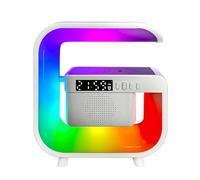 Paociuro Support de Chargeur sans Bluetooth 5.0 Haut-Parleur Multifonction FM TF RGB Veilleuse Station de Charge pour Smartphone-A