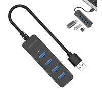 Paodduk Concentrateur USB 3.0, Concentrateur USB 3.0 - Adaptateur multiport USB,Hub USB 3.0 Plug and, répartiteur de hub USB, extenseur USB 4 Ports pour Ordinateur Portable, clé USB, imprimante,