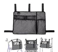 Paodduk Sacs pour fauteuil roulant pour le dos, sac à poignée de poussette,Sac de rangement pour marcheur mains libres avec plusieurs poches | Sac latéral pour fauteuil roulant avec porte-gobelet pour