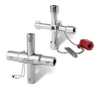 Paoeyrb Lot de 2 clés à eau, clé Silcock de qualité supérieure à 4 voies, outil d'arrêt multifonction pour compteur d'eau compact pour tuyau, valve, robinet et robinet