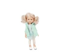 Paola Reina Poupée 32 cm - Las Amigas - Cheveux Platine aux Yeux Bleus - Robe Vert Eau avec Tulle et Veste à Capuche - Vinyle - Fabriquée en Espagne