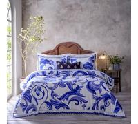 Paoletti Azzurro Ensemble de Couette en Coton Imprimé - Bleu - King