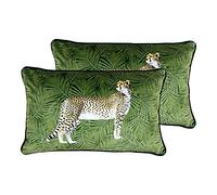 Paoletti Cheetah Forêt Twin Pack Polyester Rempli Coussins, Vert, 30 x 50cm