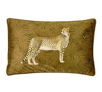 Paoletti Cheetah Plume Forêt Coussin Rempli, Polyester, Or