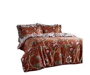 Paoletti Contemporain Botaniste Double Housse de Couette, Coton, Russet