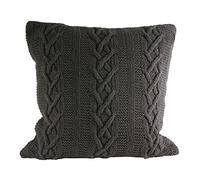 Paoletti Coussin Aran Couverture, Coton, Charbon De Bois, 55 X 55 Cm (22" X 22")