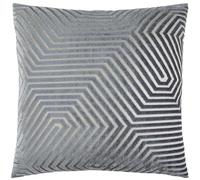 Paoletti Coussin Evoke en Velours Garni de Plumes - Coussin décoratif carré Luxueux à Motif Chevron (Anthracite - 55x55cm)