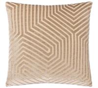 Paoletti Coussin Evoke en Velours Garni de Plumes - Coussin décoratif carré Luxueux à Motif Chevron (Vison - 45x45cm)