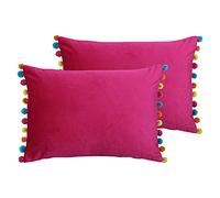Paoletti Coussins remplis de Plumes de Fiesta Twin Pack, Polyester, Rose/Multi, 35 x 50cm