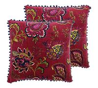 Paoletti Coussins remplis de Plumes de Malisa Twin Pack, Coton, Grenade, 50 x 50cm