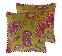 Paoletti Coussins remplis de Plumes de Malisa Twin Pack, Curry au Citron, 50 x 50cm