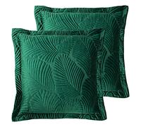 Paoletti Coussins remplis de Plumes Palmeria (Pack jumeau), Emerald, 60 x 60cm