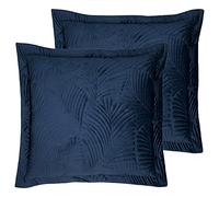 Paoletti Coussins remplis de Plumes Palmeria (Pack jumeau), Polyester, Navy, 60 x 60cm
