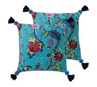 Paoletti Coussins remplis de Polyester d'arbre de Vie (Pack jumelées), Kingfisher, 50 x 50cm