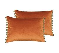 Paoletti Coussins remplis de Polyester Fiesta (Pack jumelées), Polyester, Rouille/Kaki