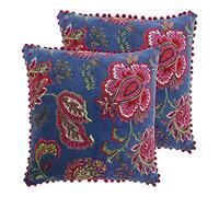 Paoletti Coussins remplis de Polyester Malisa (Paquet jumeau), Coton, Bleu de fumée