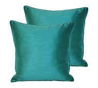Paoletti Coussins remplis Fidji Twin Pack Polyester, Sarcelle, 43 x 43cm