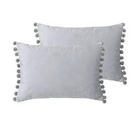 Paoletti Coussins remplis Fiesta Twin Pack Polyester, Colombe/Argent, 35 x 50cm