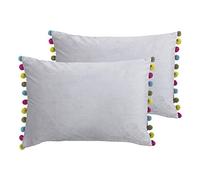 Paoletti Coussins remplis Fiesta Twin Pack Polyester, Colombe/Multi, 35 x 50cm