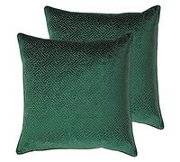 Paoletti Coussins remplis Florence Twin Pack Polyester, émeraude, 55 x 55cm