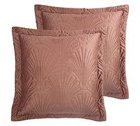 Paoletti Coussins remplis Palmeria Polyester (Pack jumelées), Velours, Blush, 60 x 60cm