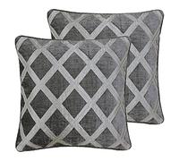 Paoletti Coussins remplis Polyester Hermes Twin Pack, Graphite, 45 x 45cm