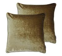 Paoletti Coussins remplis Polyester Luxe Velvet Twin Pack, Or, 55 x 55cm